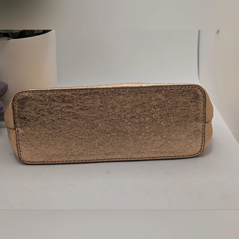 Michael Kors Crinkle Metallic Rose Gold Cosmetic Bag